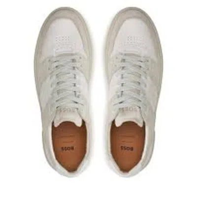 Hugo Boss Men's Gary Suede Leather Tennis Sneakers, Open White In Multi