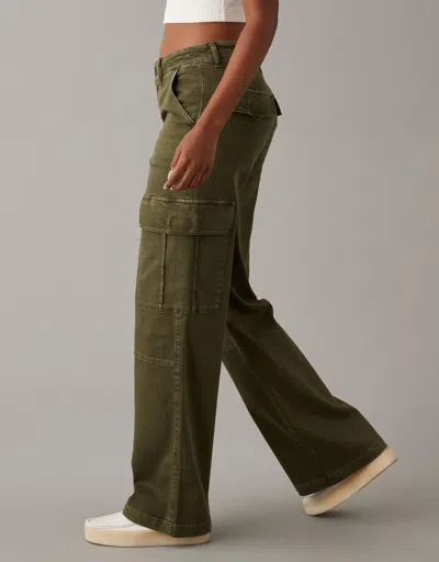 AMERICAN EAGLE OUTFITTERS AE DREAMY DRAPE STRETCH CARGO SUPER HIGH-WAISTED BAGGY WIDE-LEG PANT 