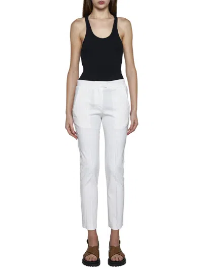 Isabel Marant Straight-leg Cropped Slim-cut Trousers In White