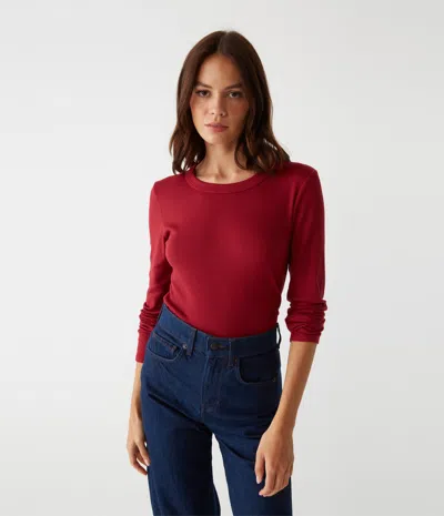 Michael Stars Zola Ribbed Tee In Carmine
