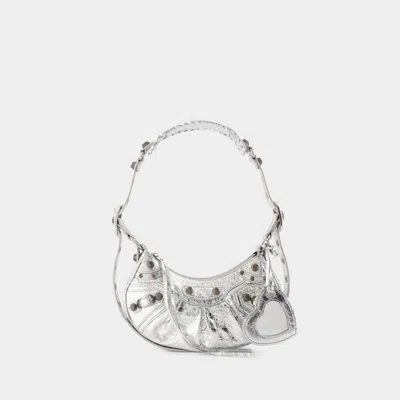 Balenciaga Heart Mirror Shoulder Bag In Silver