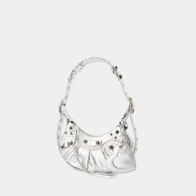 Balenciaga Heart Mirror Shoulder Bag In Silver