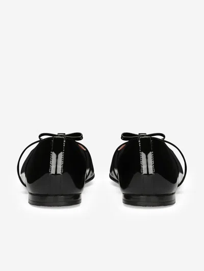 Dolce & Gabbana Bow Patent-leather Ballerina Shoe In Black