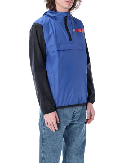 Comme Des Garçons Play X K-way Half-zip Jacket In Blue Black