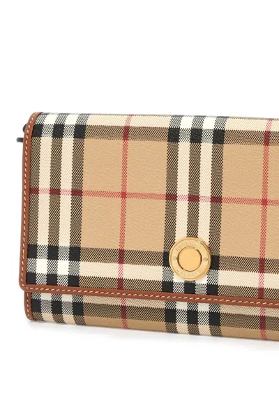 Shop Burberry Ered\n\ncheckered Mini Crossbody Bag In Beige