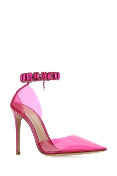 Gianvito Rossi Crystal Embellished Pointed Toe Sandals In Blnm