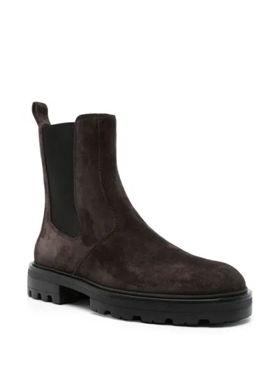 Shop Hogan Chelsea Boots H673 Shoes In Brown