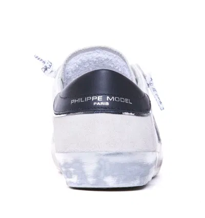 Philippe Model Prsx Low Sneakers In White Leather In White