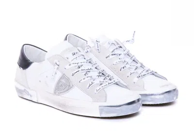 Philippe Model Prsx Low Sneakers In White Leather In White