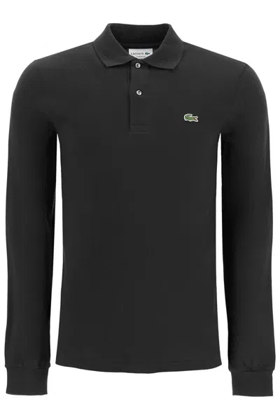 Shop Lacoste "classic Fit Long Sleeve Polo Shirt In Black