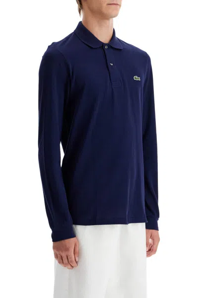 Shop Lacoste "classic Fit Long Sleeve Polo Shirt In Blue