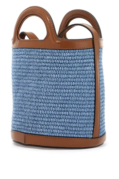 Marni Raffia Tropicalia Bucket Bag In 浅蓝色
