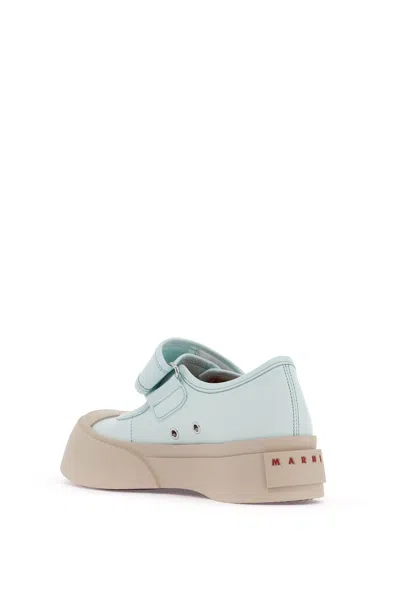 Shop Marni Pablo Mary Jane Nappa Leather Sneakers In Light Blue