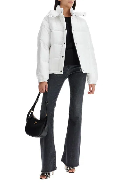 Pinko 'down Jacket With Logo Patch In 白色的