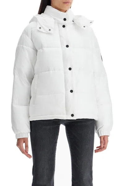 Pinko 'down Jacket With Logo Patch In 白色的