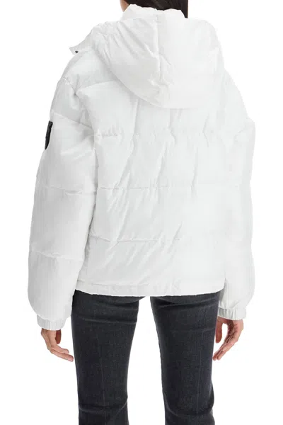 Pinko 'down Jacket With Logo Patch In 白色的