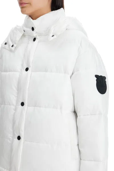 Pinko 'down Jacket With Logo Patch In 白色的