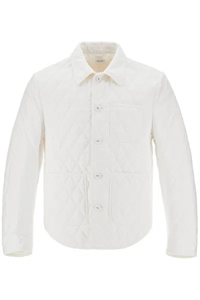 Thom Browne Lightweight Quilted Cotton Jacket In White