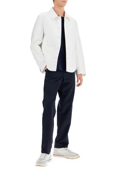 Thom Browne Lightweight Quilted Cotton Jacket In White