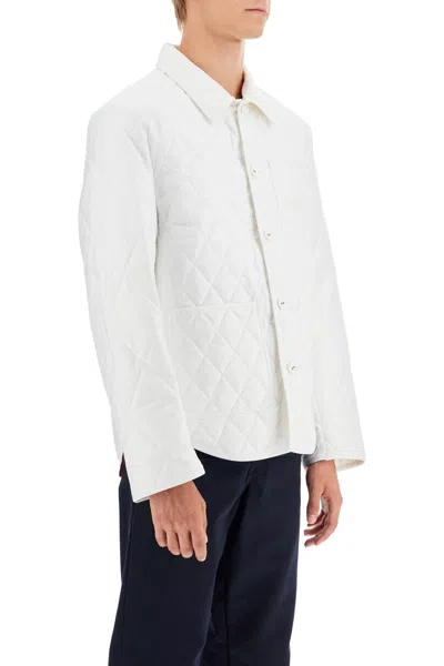 Thom Browne Lightweight Quilted Cotton Jacket In White