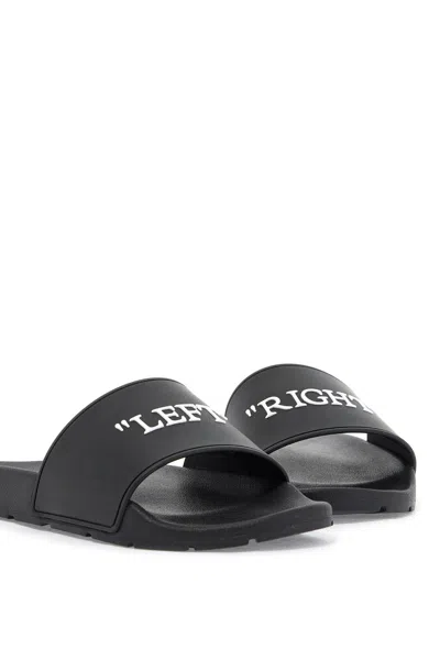 Shop Off-white Off White Rubber Slides For Left And Right In Black