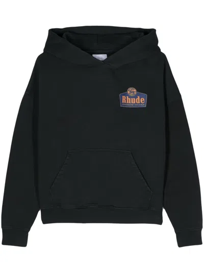 Shop Rhude Grand Cru Hoodie In Black