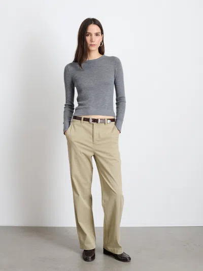 Alex Mill Ava Crewneck Sweater In Extra Fine Merino In Heather Grey