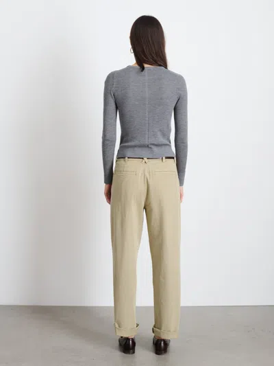 Alex Mill Ava Crewneck Sweater In Extra Fine Merino In Heather Grey