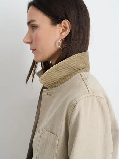 Alex Mill Britt Work Jacket In Herringbone In Putty