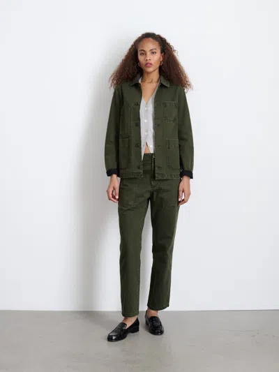 Alex Mill Britt Work Jacket In Herringbone In Military Olive