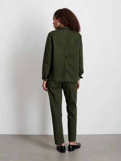 Alex Mill Britt Work Jacket In Herringbone In Military Olive