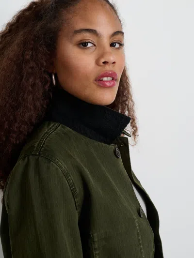 Alex Mill Britt Work Jacket In Herringbone In Military Olive