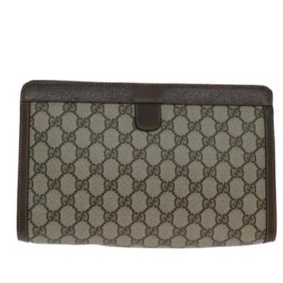 Pre-owned Gucci Ophidia Brown Canvas Clutch Bag ()