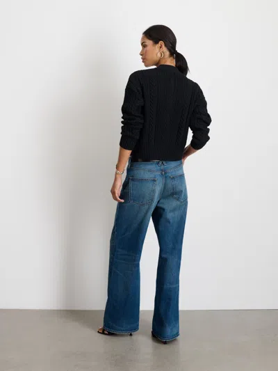 Alex Mill Cable Knit Nico Chunky Cardigan In Black