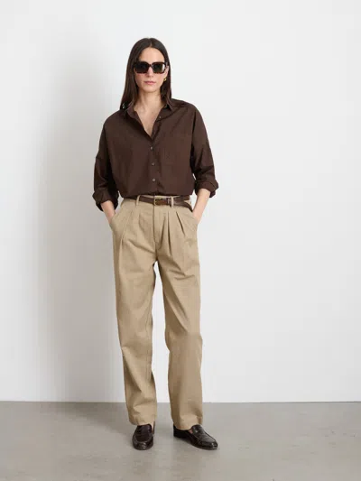 Alex Mill Keaton Double Pleat Pant In Twill In Coriander