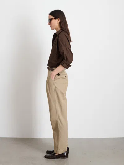 Alex Mill Keaton Double Pleat Pant In Twill In Coriander