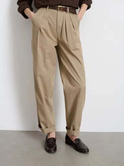 Alex Mill Keaton Double Pleat Pant In Twill In Coriander