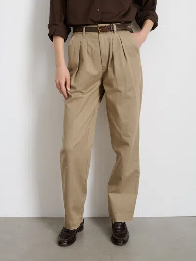Alex Mill Keaton Double Pleat Pant In Twill In Coriander