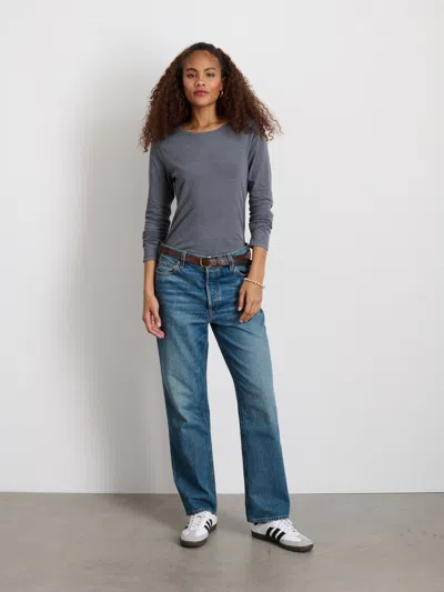 Alex Mill Long-sleeve Prospect Tee In Charcoal