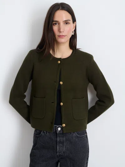 Alex Mill Paris Sweater Jacket In Olive