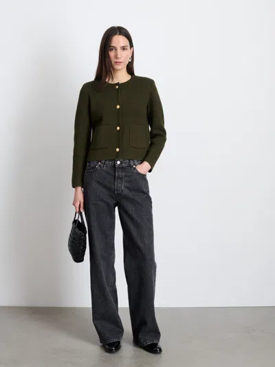 Alex Mill Paris Sweater Jacket In Olive