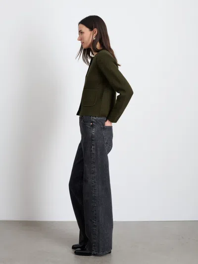 Alex Mill Paris Sweater Jacket In Olive