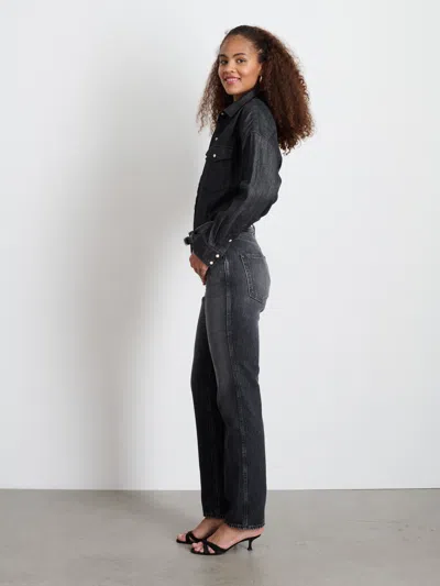Alex Mill The Carla High Rise Straight In Zurich Black Wash