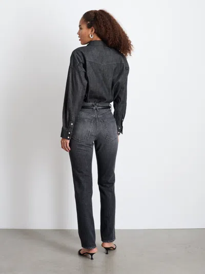 Alex Mill The Carla High Rise Straight In Zurich Black Wash