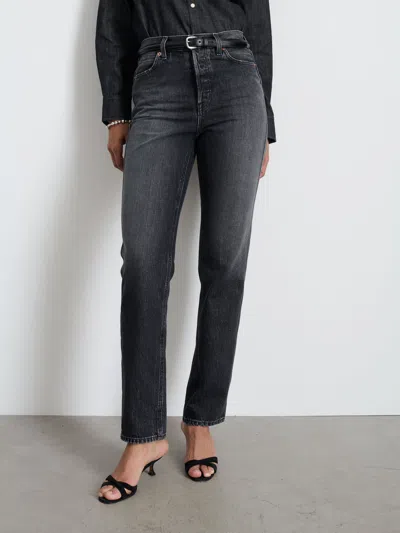 Alex Mill The Carla High Rise Straight In Zurich Black Wash