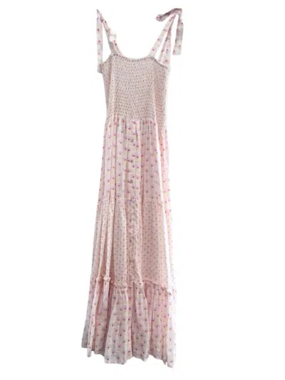 Place Nationale La Brume Bloom Print Maxi Dress In Blush In Gold