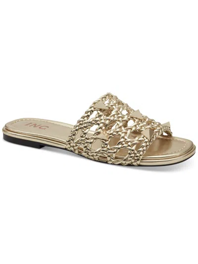 Inc Womens Satin Rhinestone Slide Sandals In Multi