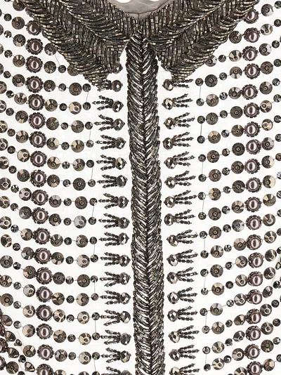 Alberta Ferretti Embellished Collar Chiffon Top