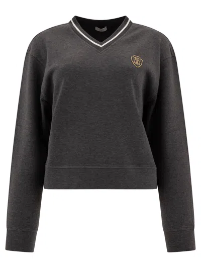 Shop Brunello Cucinelli Techno Cotton Piqué Sweatshirt With Logo