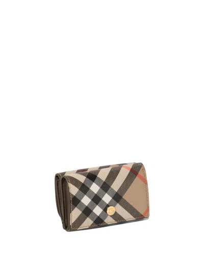 Shop Burberry "check" Compact Wallet